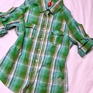 Apple Bottom Green Plaid Shirt